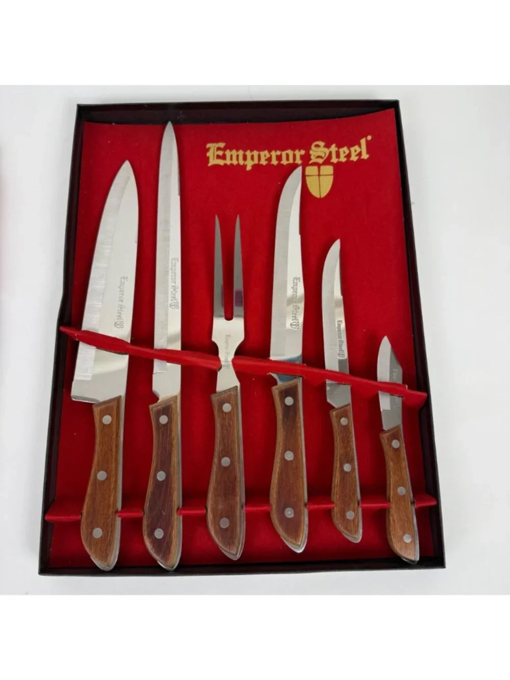 Vintage NOS Emperor Steel Savory 6 Piece Stainless Steel Tempered Cutlery Set w/